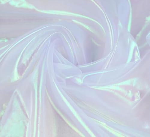 YYCRAFT Zweifarbiger transparenter Organza-Stoff, Meterware für Vorhänge, Hochzeiten, Dekoration, 4,5 m, schillerndes Weiß