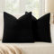 MIULEE 2er Set Kissenbezug 45x45cm Schwarz Kissenhülle Kissenbezüge Sofakissen Dekokissen Boho Couchkissen Kord Dekorative Zierkissenbezug für Sofa