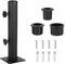 Ompinda Parasols Pole Mount Stand Tube kit, 2.16'' Diameter Metal Umbrella Parts Base Holder with 3 Size PVC Insert Pipe Sleeves DIY Flag Pole Stand Parts for Outdoor Garden Backyard Pool (Iron)
