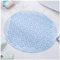 Moulaelos Tapis de douche rond antidérapant - 65 x 65 cm - Avec ventouses - En TPE - Lavable en machine - Bleu