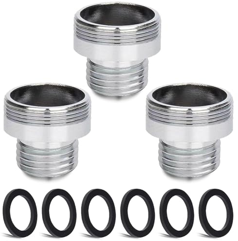 3 Stück Wasserhahn-Adapter-Set, CNYMANY Außengewinde M20 mm auf Außengewinde M32 mm Küchenbelüfter-Adapter-Set Spülbecken-Wasserhahn-Adapterschlauch Wasserfilter Standardschlauch