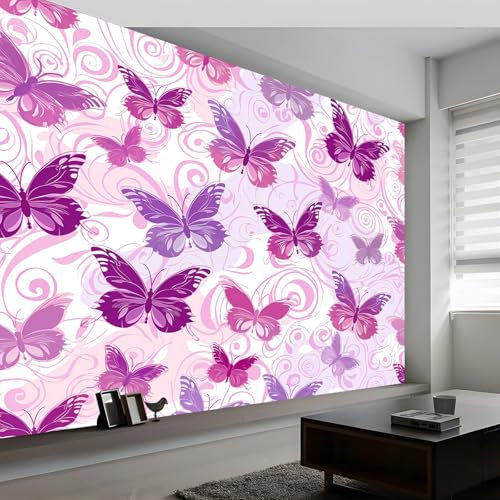 Papier Peint Panoramique Vortex de Papillon de Rêve, Papier Peint Poster Mural Géant Ambiance Romantique, Fresque Murale Personnalisée pour Salon Chambre d’Enfants Restaurant, 250 x 175 cm (L x H)