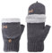 DOINEUFL Fingerlose Handschuhe Damen, Winter Warme fäustlinge damen, Halbfinger Handschuhe Mit Flip Handschuhe Damen
