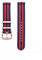 WB Original Nylon-Uhrenarmband 2-teilig | Blau/Rot - 20 mm - Schließe: Silber Gebürstet | Nylon | Ersatz-Armband