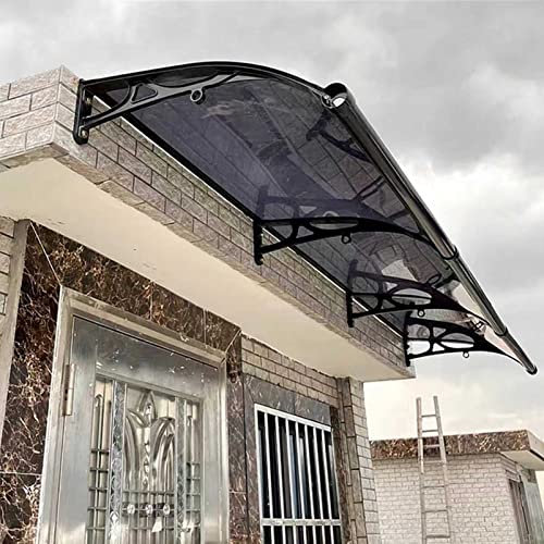 Tettoia per porta d'ingresso in policarbonato per esterni, riparo contro la pioggia per insonorizzazione e trattamenti per finestre (80 x 60 cm)