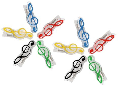 HOODANCOS 10stücke Musiknoten-klammern Farbige Clips Für Musikbücher Starke Haltekraft Kompakt Und Multifunktional Als Noten Memo-clip Für Musiker Und Bürogebrauch
