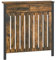 HOMCOM Radiator Cover with Drawer, Vertical Slatted Grill, Industrial MDF Wood Cabinet Shelf Heating Cover for Living Room, Bedroom, Hallway, Small, 88.5 x 19 x 93cm, Rustic Brown