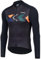 Santic Herren Radtrikot Langarm Top Rennrad Shirt Full Zipper UPF 50+ MTB Jersey mit Taschen, Schwarz-179, XX-Large