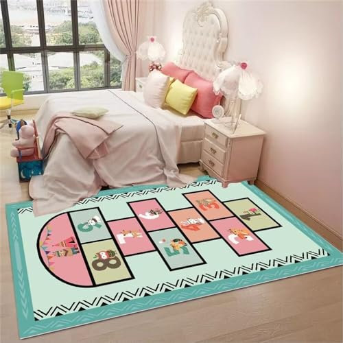 GX-YJX Decoration Bedroom Teppich Zimmer Kinderzimmer Schlafzimmer Teppich Cartoon-Muster Design Multi-Größe Wohnzimmer Teppich Wohnzimmer Deko Modern Teppich 90X200CM