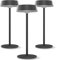 CALEX Parma Solar Tischlampe, wiederaufladbar, kabellos, dimmbar, warmweißes Licht, wasserdicht, Aluminium, Schwarz, 3er Pack