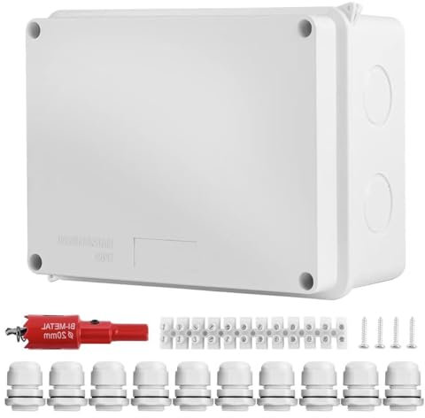 TYBYBB Verteilerdose Abzweigdose Aufputz IP65 150x110x70mm Verteilerdose Außen Wasserdicht Abzweigkasten Aufputzdose Klemmkasten Klemmdose Aufputz Junction Box Groß M20 für ø6-12 mm Kabel