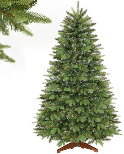SHareconn 150cm Künstlicher Weihnachtsbaum,Hochwertige Äste aus 711 PE&PVC und Einem Klappbaren Holzständer