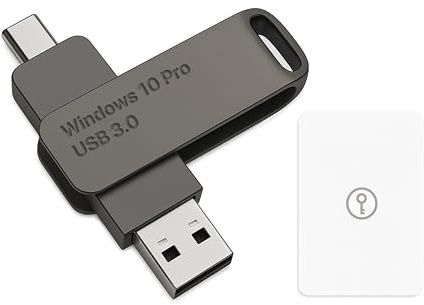 Bootable USB Type C + A Installer pour Windows 10 Pro, clé d'activation incluse, récupérer, restaurer, réparer le disque de démarrage, réparer le disque de démarrage, réparer le bureau et l'ordinateur