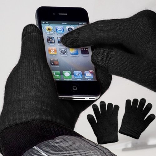 yayago Touchscreen Handschuhe Schwarz Universalgröße (ca. S – M) – für iPhone 5 / 5S / 5C / 4 4S / ipad 4 / ipad mini / Samsung Galaxy S3 i9300 und weitere Geräte