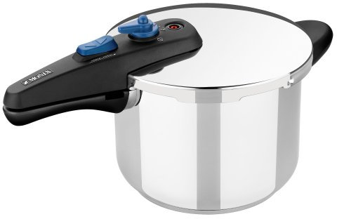 Monix Veloce | Olla a presión rápida 6 litros, Triple Seguridad, Dos Sistemas de fucionamiento, Color Plateado, Acero Inoxidable 18/10, 22 cm