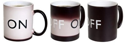 Animierte Tee Tasse Kaffeetasse wärmeempfindlicher Retro Kaffeebecher mit Thermoeffekt Farbwechsel Motivwechsel (On/Off)