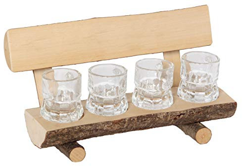 Bartl 100102 Schnapsbankerl mit 4 Gläsern - originelles Zubehör für die Hausbar