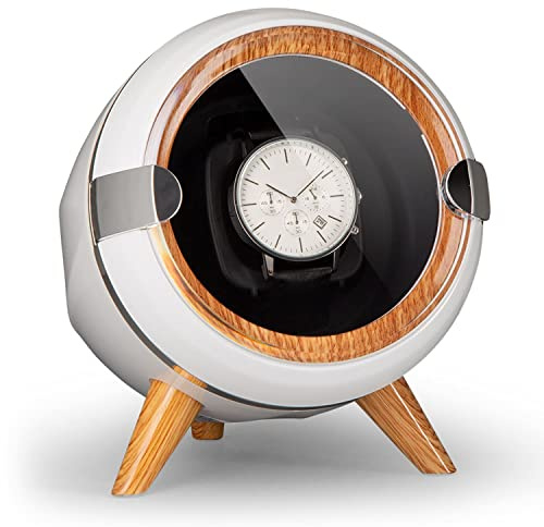 KLARSTEIN Automatic Watch Winder, Watch Storage Box, Acrylic Window Display Case, Ultra Quiet, 4 TPD & 3 Rotation Modes, Winding Case, Extender for Large Watches, Winders for 1 Watches