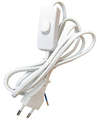 Tibelec 163910 - Cable de alimentación con toma de corriente eléctrica/interruptor WHITE