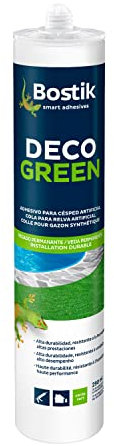 Bostik Colle Mastic Déco Green - Colle pour Gazon Synthétique Haute Durabilité – Tous Matériaux – Intérieur/Extérieur – Technologie MSP – Couleur : Vert – Fixation Discrète – Cartouche de 290 ml