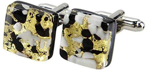 Gemelos cuadrados venecianos clásicos - Oro negro, Vidrio, Cristal