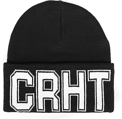 Carhartt Mütze CRHT Beanie schwarz/weiß - Unisex Beanie mit Umschlag
