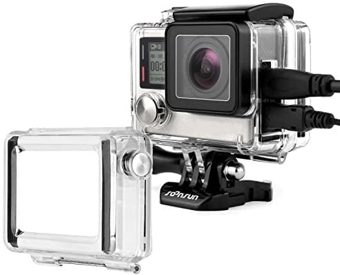 SOONSUN Skeleton Case with Skeleton BacPac Backdoor for GoPro Hero 4/3+/3 | Skeleton Housing with 2 Backdoors, Compatible with LCD Touch BacPac or Battery BacPac