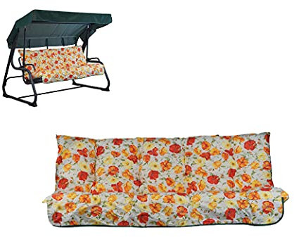 Kissen für 3-Sitzer-Hollywoodschaukel, inklusive passendem Dach, 100 % Made in Italy, Rahmen nicht im Lieferumfang enthalten.