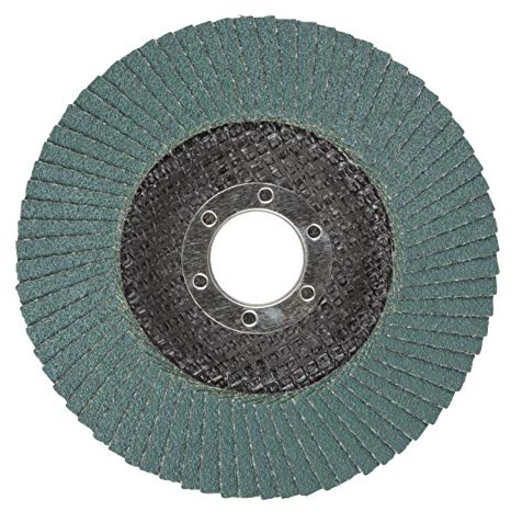 Wolfcraft Schleiflamellenteller Zirkonkorund Korn 80, Ø 115 x 22,2 mm - Für den Grobschliff von Metalloberflächen