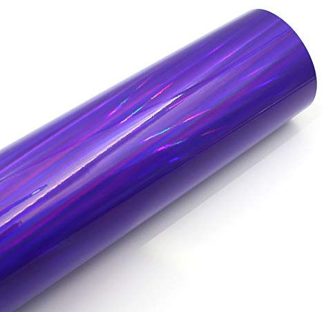 Finest Folia Laser Hologramm Chrom Auto Car Wrapping Folie mit Luftkanälen Holographic Selbstklebend Blasenfrei (Lila, 50 x 152cm)