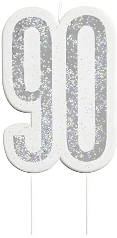 Elegant Glitz 90th Black Numeral Birthday Candle - Perfect Milestone Celebration Decor - 1 Pc