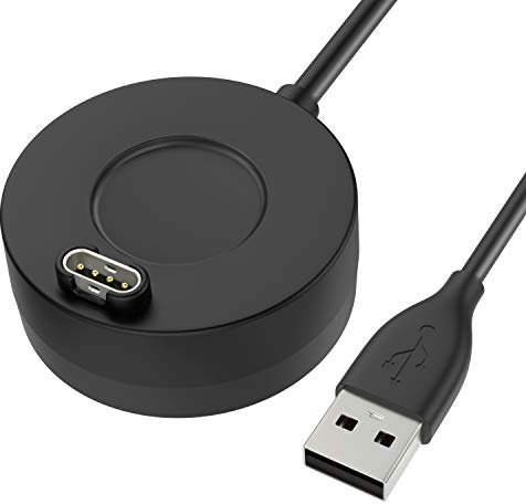 MoKo Ladekabel Kompatibel mit Garmin Vivoactive 3/4/4S/Fenix 7/7S/7X/6/6S/6X Pro/5/5S/5X Plus/Forerunner 45/245/745/945/Venu 2/2 Plus/2S/Instinct, Ersatz Ladestation USB Daten Sync Ladegerät, Schwarz