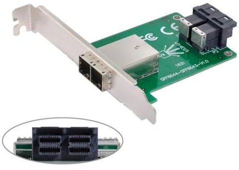 CY - Adattatore femmina a doppia porta Mini SAS HD SFF-8644 a SAS HD SFF-8643 PCBA con staffa a basso profilo standard