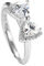JIAXUN Ring 925 Sterling Silber Öffnung verstellbar kleine frische Schleife mit Diamantring