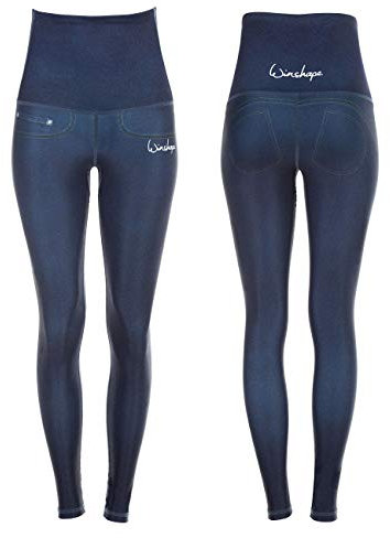 Winshape Damen Functional Power Shape Jeans Tights Leggings High Waist “Bootylicious” HWL102, rich blue, Winshape Slim Style, Fitness Freizeit Sport Yoga Workout