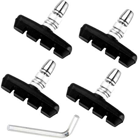 CNC 2 Paia Pastiglie Freni V Brake, Pattini V-Brake 55mm, Blocco Freno V Impostati per Bici da Strada, Mountain Bike