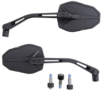 HIGHSIDER Victory-Slim Motorrad Spiegel, schwarz seidenmatt, E-geprüft (2er-Pack)