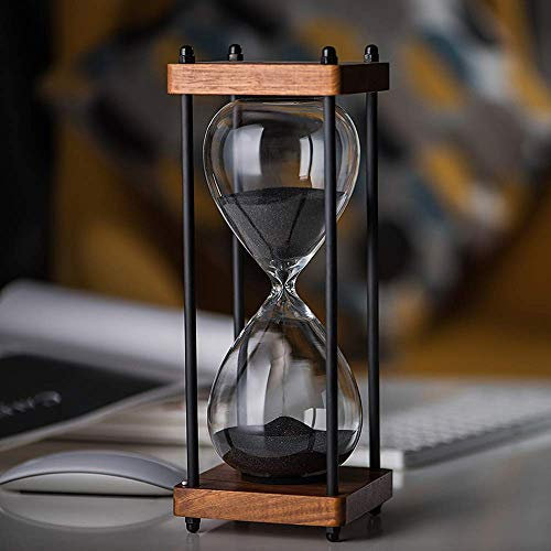 AKAKA MUNING Sanduhr 60 Minuten Deko Holz Schwarz