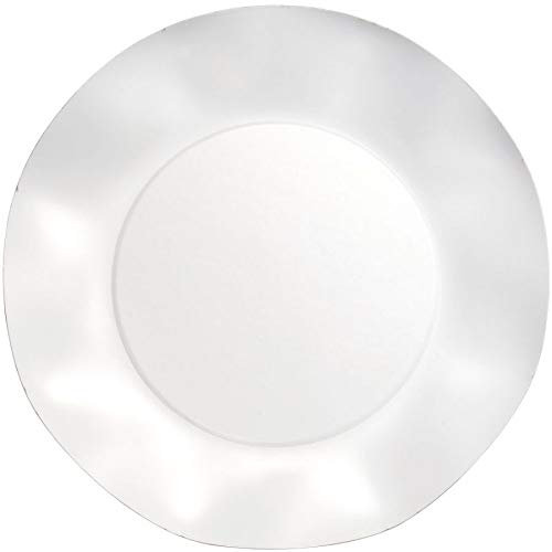 Zeus Party Piatti Grandi Carta Plastificata Tinta Unita Colori Opachi Etrusco con Bordi Ondulati 28cm (Perla)