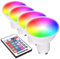 max K O M F O R T 4x RGB LED Leuchtmittel GU10 4,2W warmweiß+RGBW Fernbedienung dimmbar + Farbsteuerung über Fernbedienung (4x GU10-4,2 Watt)