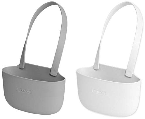 Gwolf Sponge Holder 2 Pcs Sink Caddy - Grey and White Sponge Holder for Kitchen Sink - Kitchen Sink Organiser for Store Sponges