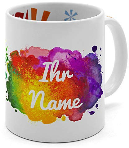 printplanet® - Geburtstagstasse mit Namen selbst gestalten - Motiv Color Paint