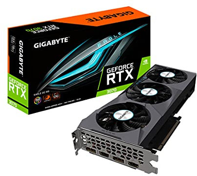 Gigabyte GeForce RTX 3070 Eagle OC 8G (REV2.0) Graphics Card, 3X WINDFORCE Fans, LHR, 8GB 256-bit GDDR6, GV-N3070EAGLE OC-8GD Video Card