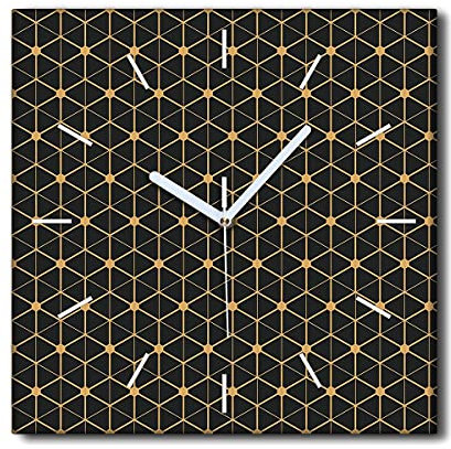 Coloray Uhr auf Leinwand - Weiße Hände - 30x30cm Wandkunst Wohnzimmer Schlafzimmer Dekoration Lautlos Nicht Tickend Moderne Kunst Wandgemälde - Hexagons Abstraktion.