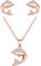 CPSLOVE Collana da donna ragazze, Orecchini da donna ragazze, Parure di gioielli in argento 925, Collana pendente delfino di diamanti, Orecchini delfino di diamanti, Oro rosa