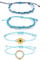 Yolev 4Pcs Bohe Woven Bracelet Handmade Braided Anklet Bracelets String Rope Bracelets Adjustable Wax String Jewelry Boyfriend Girlfriend Friendship Gifts