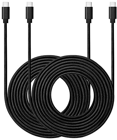 ROFICORD USB C auf USB C Kabel, [2 Stück 3m] 60W Power Delivery Schnellladung Typ C Kabel kompatibel mit MacBook Pro/Galaxy S20/Microsoft Surface/Google Pixel und anderen USB-C-Geräten (Schwarz)