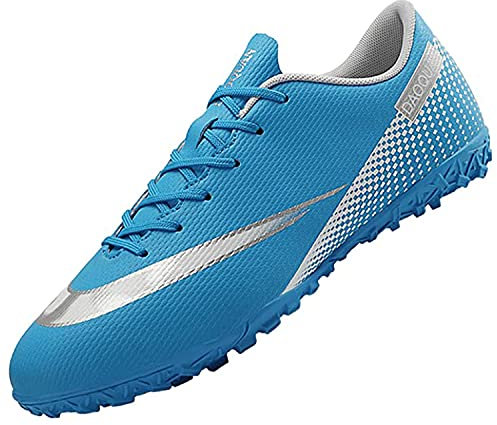 Tabrebull Herren Damen Fußballschuhe Kinder Jungen Mädchen Fußballschuhe Indoor Outdoor Athletic Turf Team Cleat Laufsport Anti-Rutsch-Dämpfungsschuhe Blue 35