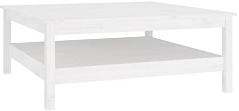 vidaXL Couchtisch Weiß 100x100x40 cm Massivholz Kiefer