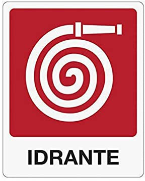 Idrante - con pittogramma e testo - CARTELLO SEGNALETICO ISO 7010 in Adesivo Resistente, Pannello in Forex o Pannello In Alluminio (PANNELLO IN FOREX 10X15 CM)